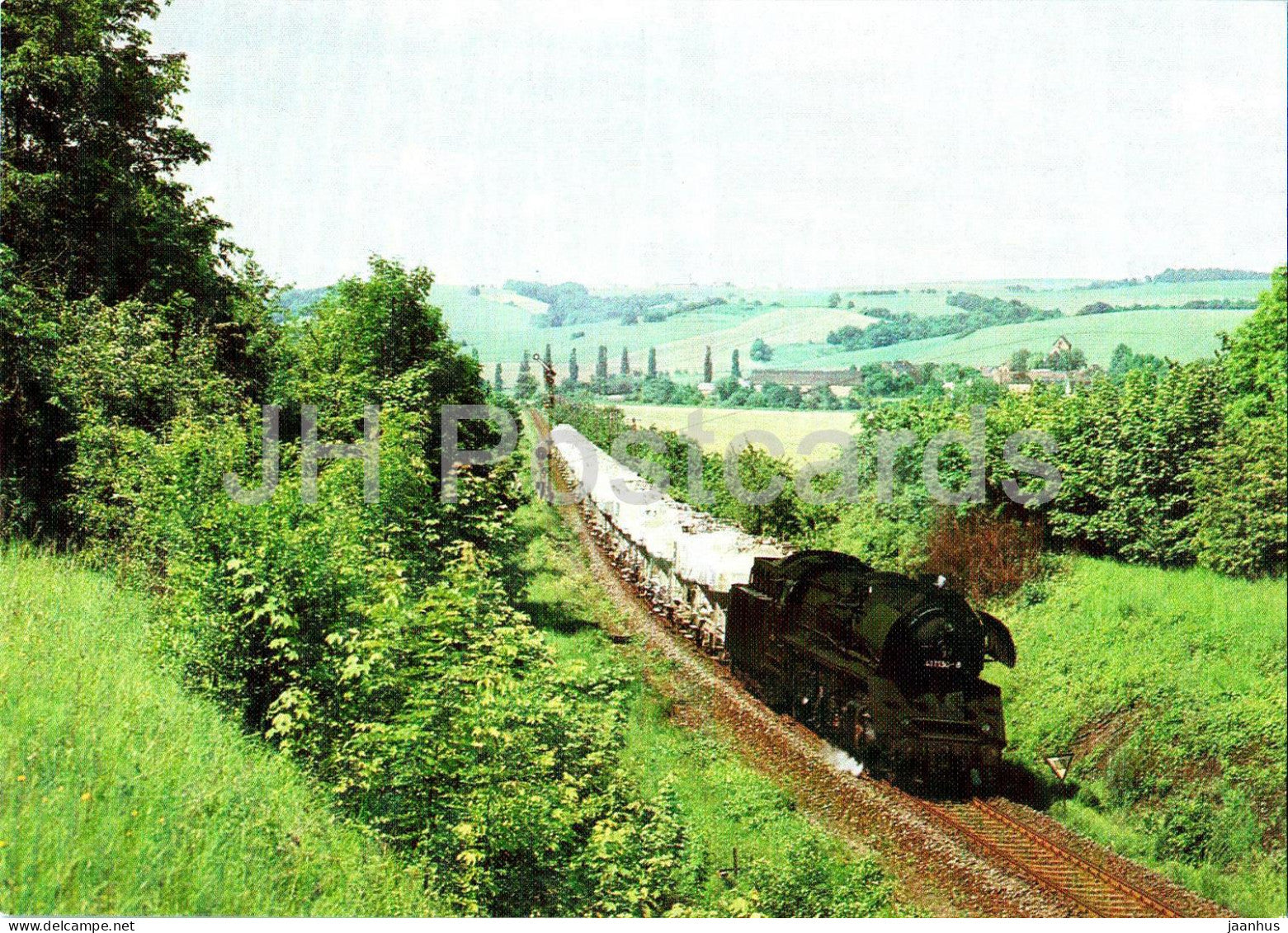 Lok 411130 mit Zementzug bei Wetterzeube - train - railway - Germany - unused - JH Postcards