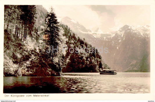 Der Konigssee vom Malerwinkel - Aus dem Berchtesgadener Land - old postcard - Germany - unused - JH Postcards