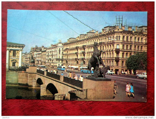Leningrad - St- Petersburg - Anichkov Bridge - 1970 - Russia - USSR - unused - JH Postcards