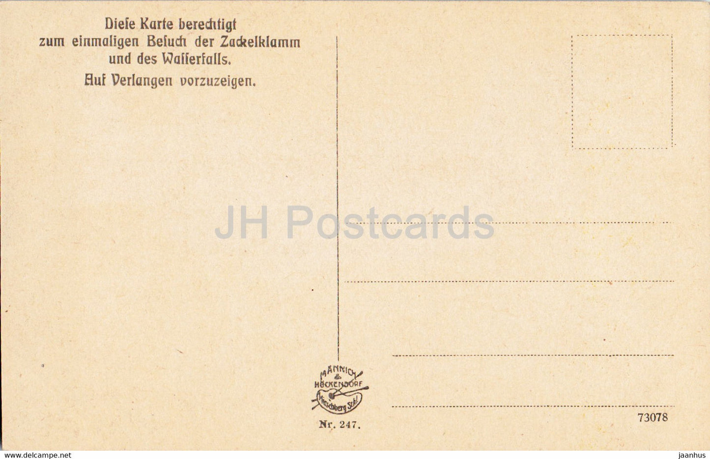 Riesengebirge - Zackelfall - cascade - 247 - carte postale ancienne - Pologne - inutilisée