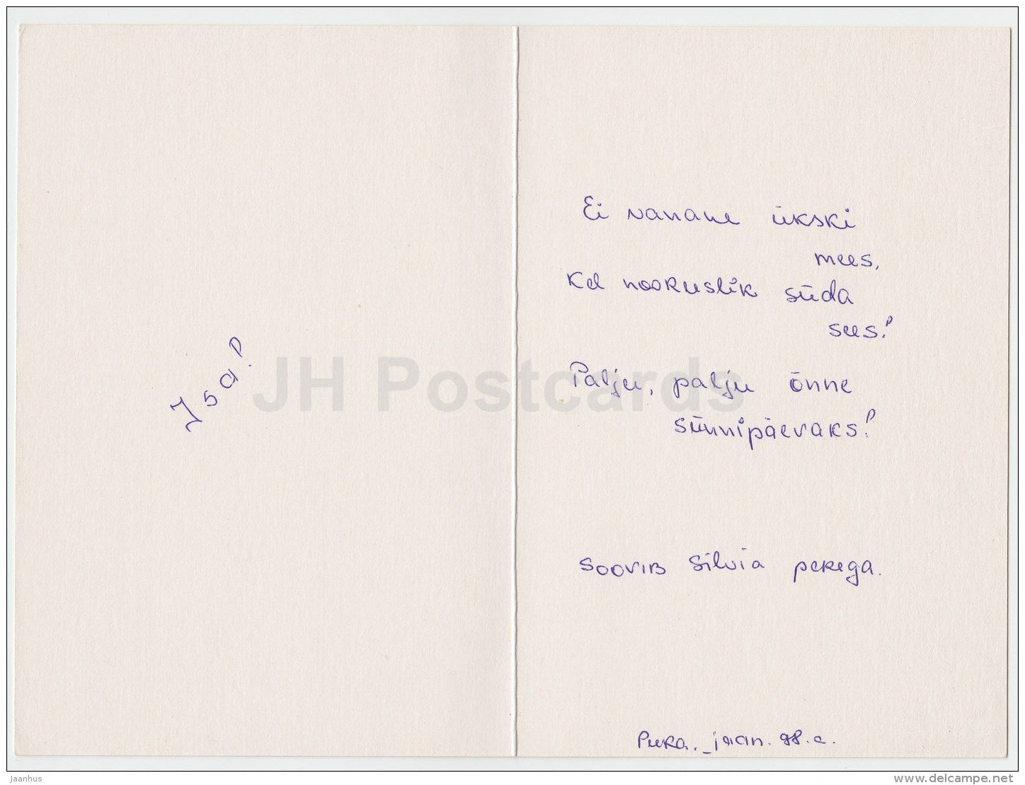 illustration by D. Lebeau - bicycle - house - Sweden - used in 1998 - JH Postcards