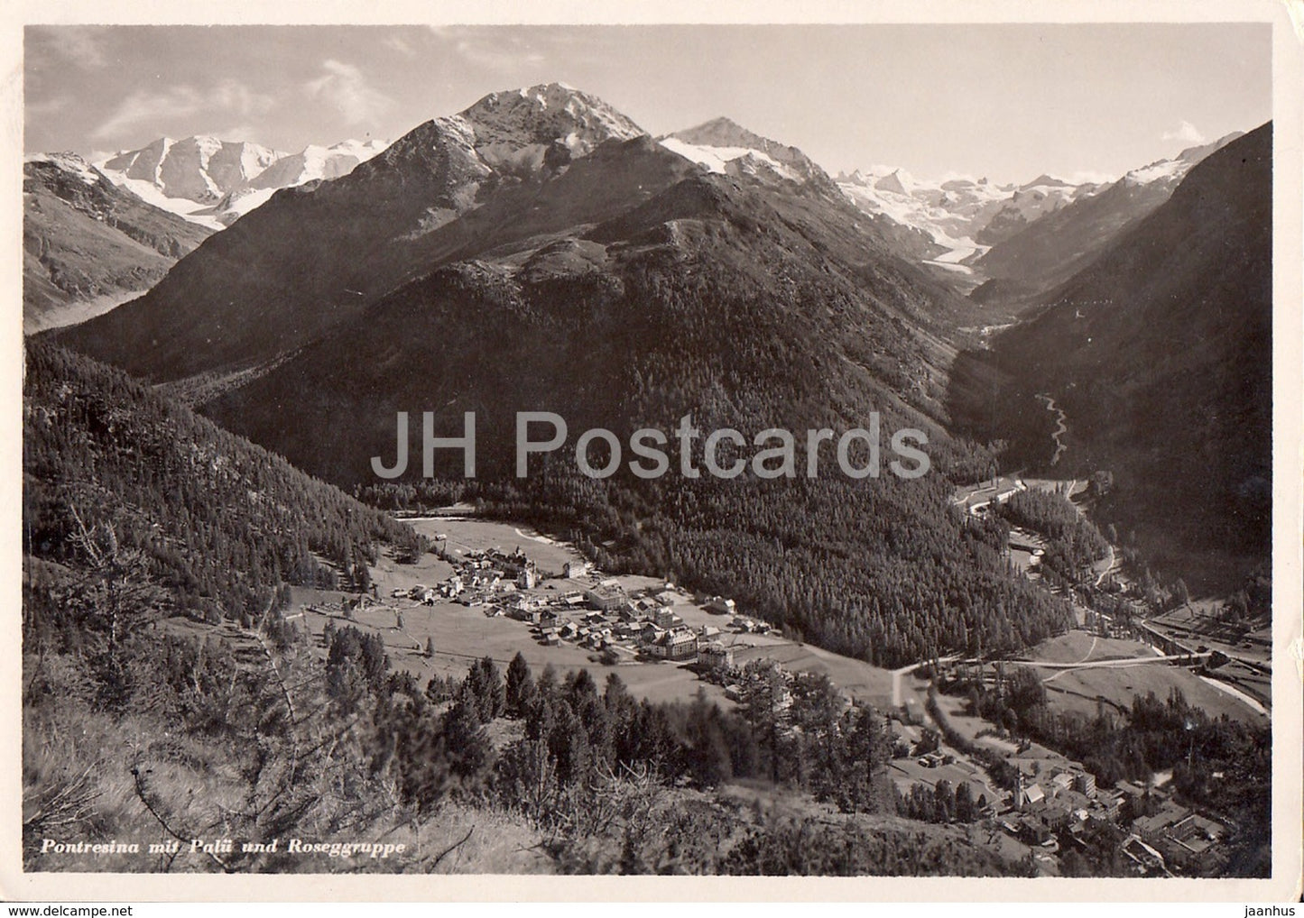 Pontresina mit Palu und Roseggruppe - 1030 - Switzerland - unused - JH Postcards