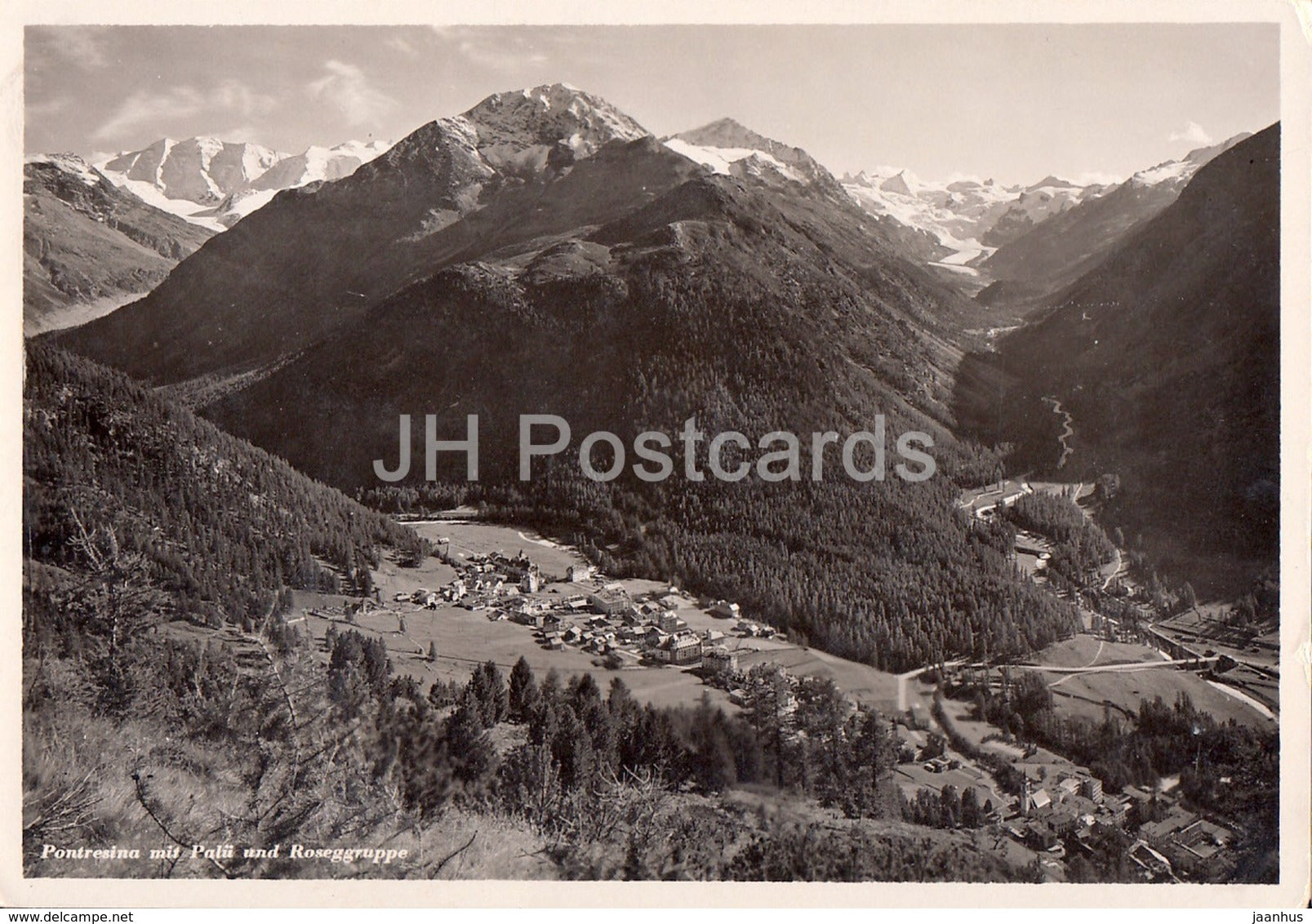 Pontresina mit Palu und Roseggruppe - 1030 - Switzerland - unused - JH Postcards