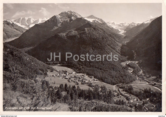Pontresina mit Palu und Roseggruppe - 1030 - Switzerland - unused - JH Postcards