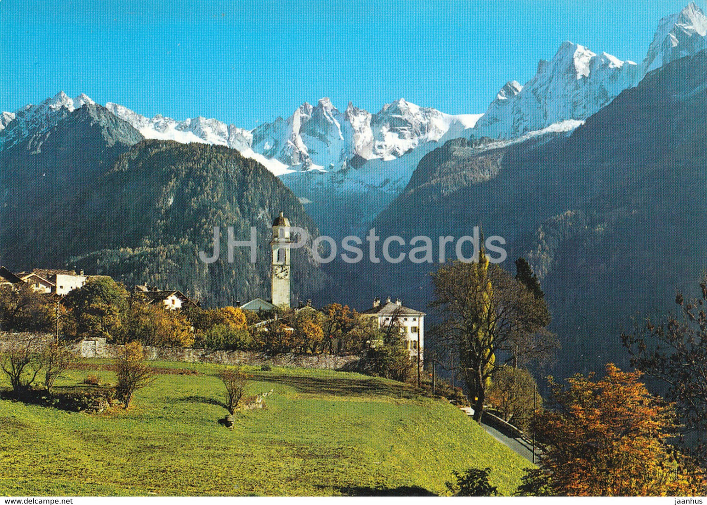 Soglio im Bergell mit Bondascatal und Sciora Gruppe - 491 - Switzerland - unused - JH Postcards
