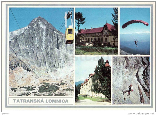 Tatranska Lomnica - Lomnicky Stit - hotel Lomnica - grandhotel Praha - High Tatras - Czechoslovakia - Slovakia - used - JH Postcards