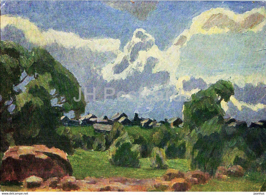 painting by E. Bragovsky - Willow Trees - Russian Art - 1963 - Russia USSR - unused - JH Postcards