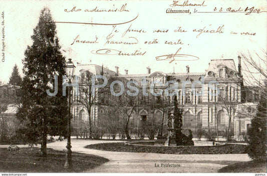 Chaumont - La Prefecture - old postcard - 1902 - France - used - JH Postcards