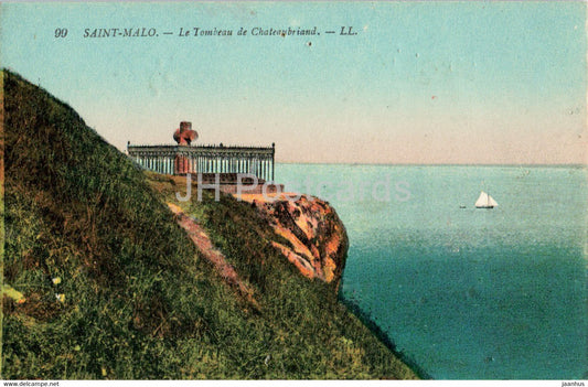 Saint Malo - Le Tombeau de Chateaubriand - 99 - old postcard - France - unused - JH Postcards