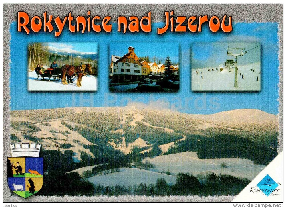 The largest ski resort in the Giant Mountains - Lysou mountain 1343 m - Rokytnice nad Jizerou - Czech - used 2000 - JH Postcards