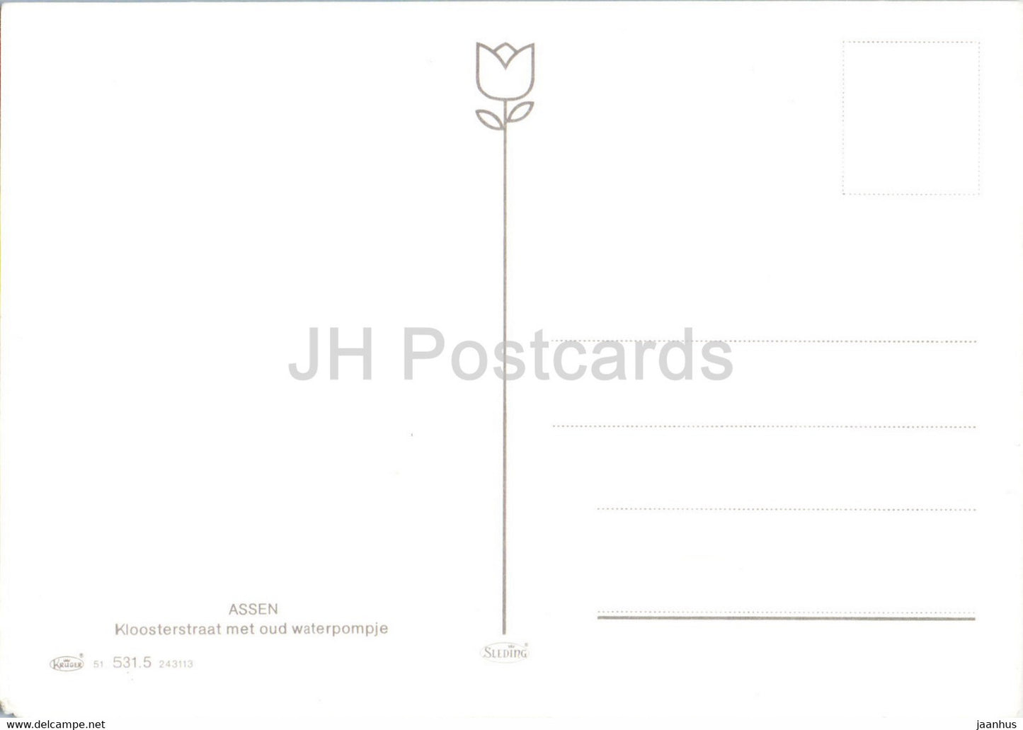 Assen - Kloosterstraat mit alter Wasserpumpe - Kloosterstraat mit alter Wasserpumpe - Niederlande - unbenutzt