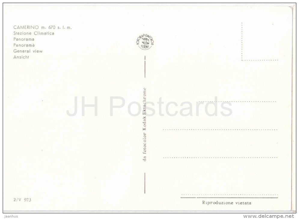 Stazione Climatica , panorama - Camerino m. 670 - Macerata - Marche - 2/V 973 - Italia - Italy - unused - JH Postcards