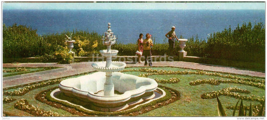 fountain on the Terrace by the Southern Facade - Alupka Palace Museum - Crimea - 1982 - Ukraine USSR - unused - JH Postcards