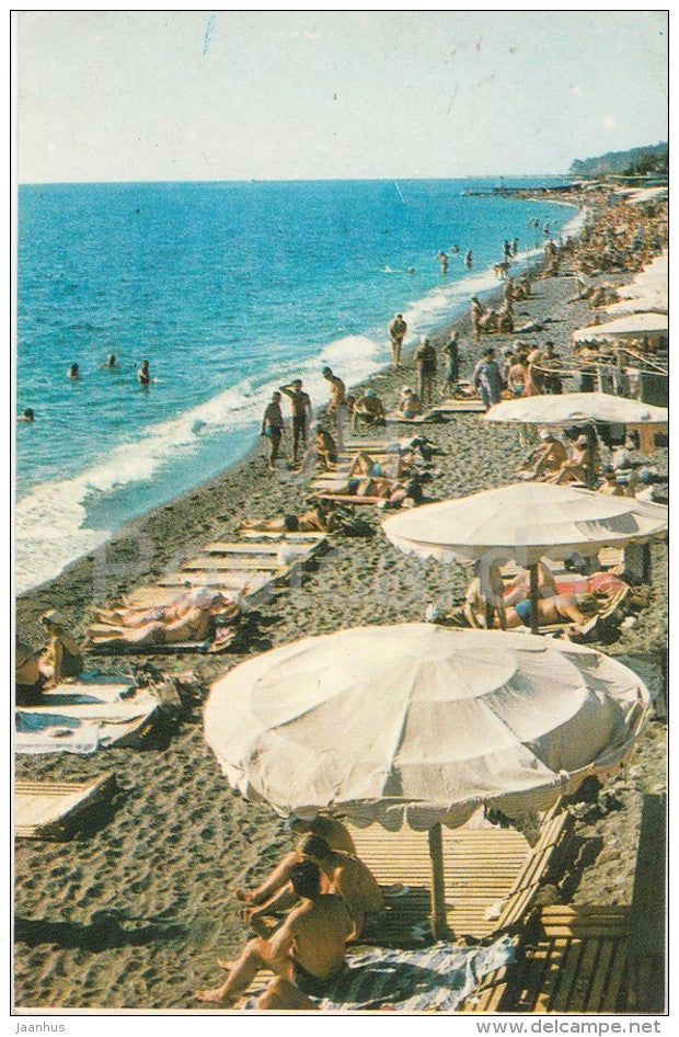 Beach - Alushta - Crimea - 1975 - Ukraine USSR - unused - JH Postcards