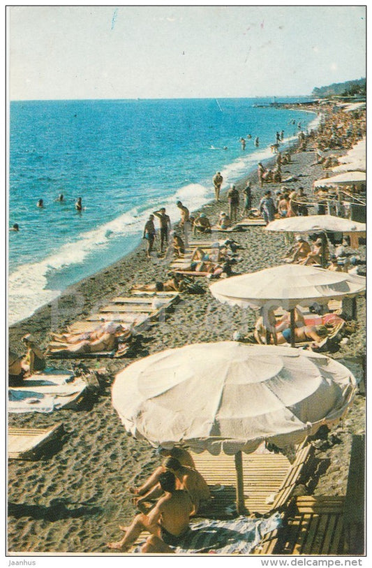 Beach - Alushta - Crimea - 1975 - Ukraine USSR - unused - JH Postcards