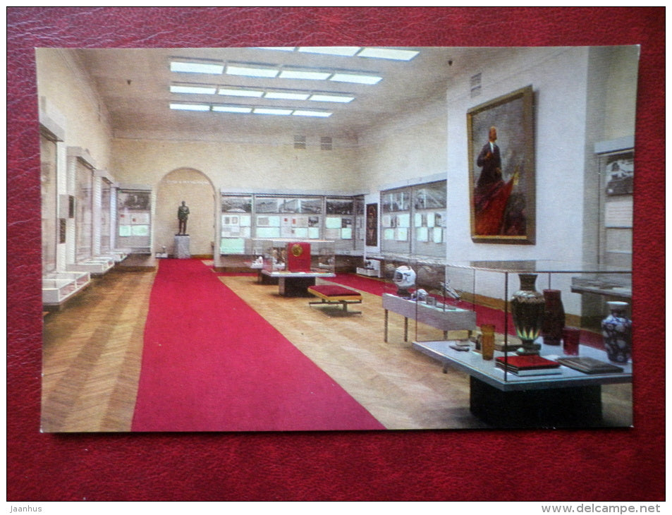The complete victory of socialism in the USSR , exposition - Central Lenin Museum - Moscow - 1972 - Russia USSR - unused - JH Postcards