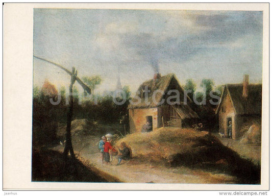 painting by David Teniers the Younger - Rural Scene - Flemish art - Russia USSR - 1984 - unused - JH Postcards