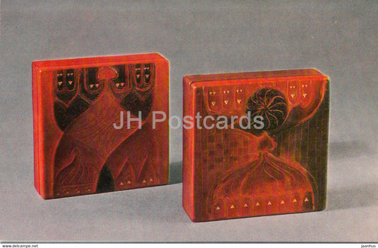 Boxes Evening Bells by S. Kalda - Metalwork and Stamped Leather from Estonia - 1978 - Russia USSR - unused - JH Postcards