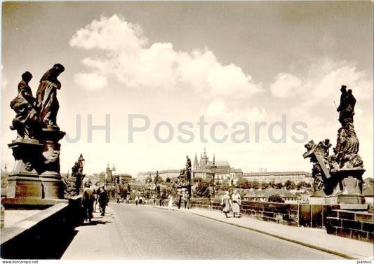 Praha - Prague - Karluv Most a Prazsky Hrad Charles Bridge and Prague Castle - Czech Republic - Czechoslovakia - unused - JH Postcards