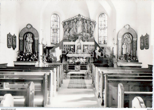 Lienz - Herz Jesu Kirchlein - church - interior - 23708 - old postcard - Switzerland - unused - JH Postcards