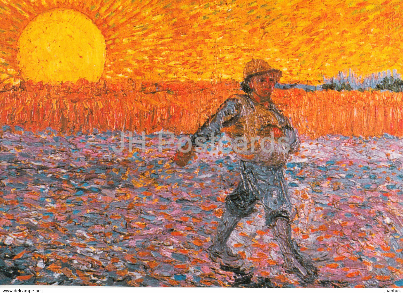 painting by Vincent van Gogh - Samann bei untergehende Sonne - Sower by Sun going down - Dutch art - Germany - unused - JH Postcards