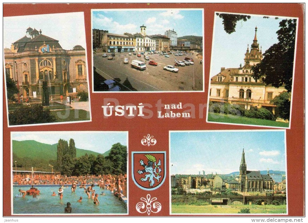 Opera and Ballet theatre -  Peace square - hotel Bohemia - Velke Brezno Usti nad Labem - Czechoslovakia - Czech - unused - JH Postcards