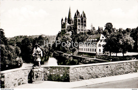 Limburg an der Lahn - Hlg Nepomuk auf der Lahnbrucke und Dom - cathedral - 1961 - Germany - used - JH Postcards