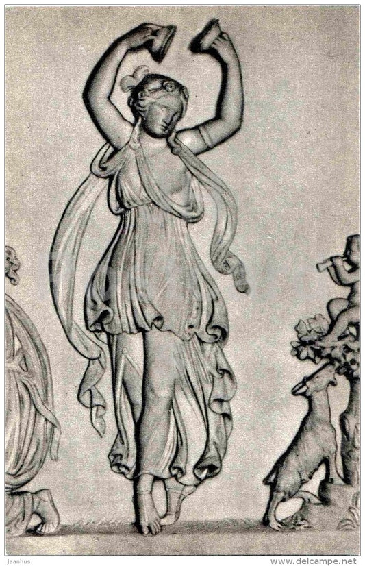 sculpture by Bertel Thorvaldsen - Saleswoman of cupids (Amor) , detail - danish art - unused - JH Postcards