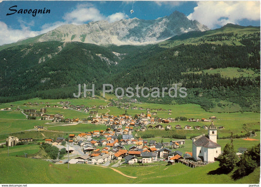 Savognin am Julierpass 1210 m mit Piz Mitgel - 1982 - Switzerland - used - JH Postcards