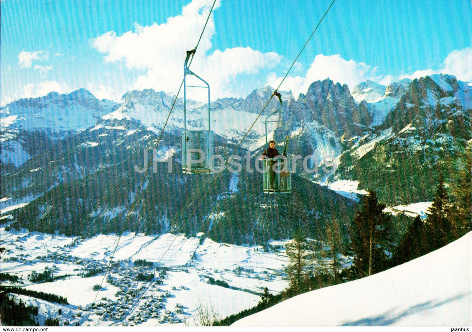 Dolomiti - Meida - Pozza - Val di Fassa - Telecabina del Buffaure - cable car - Italy - used - JH Postcards