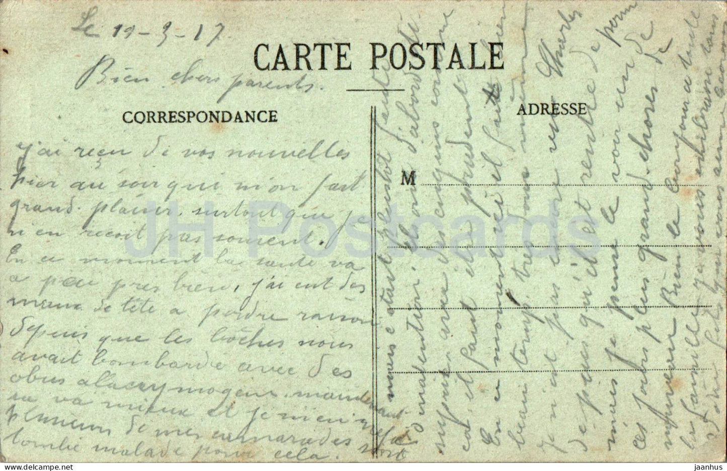 L'Argonne - Sainte Menehould - L'Eglise du Chateau - avion - l'avion - carte postale ancienne - 1917 - France - occasion 