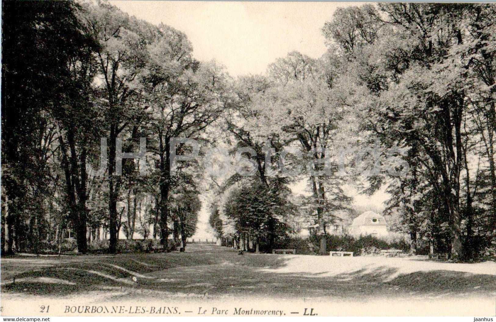 Bourbonne Les Bains - Le Parc Montmorency - park - 21 - old postcard - France - unused - JH Postcards