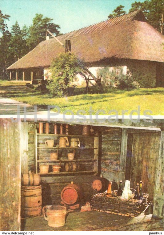 Estonian Open Air Museum - A North Estonian Inn - interior - 1977 - Estonia USSR - unused - JH Postcards