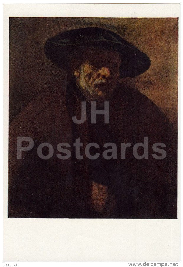 painting by Rembrandt - Portrait of Rembrandt´s Brother - hat - Dutch Art - 1963 - Russia USSR - unused - JH Postcards