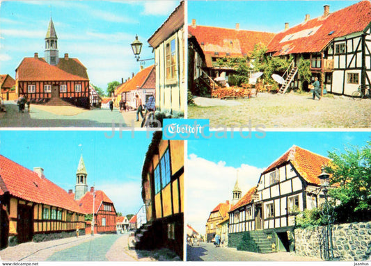 Ebeltoft - Town Hall - Sigv Rasmussen Gard - Overgade - Mellem Jyder - street views - 80 - 1975 - Denmark - used - JH Postcards