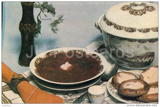 Ukrainian Borscht - Soup recipes - 1988 - Russia USSR - unused - JH Postcards