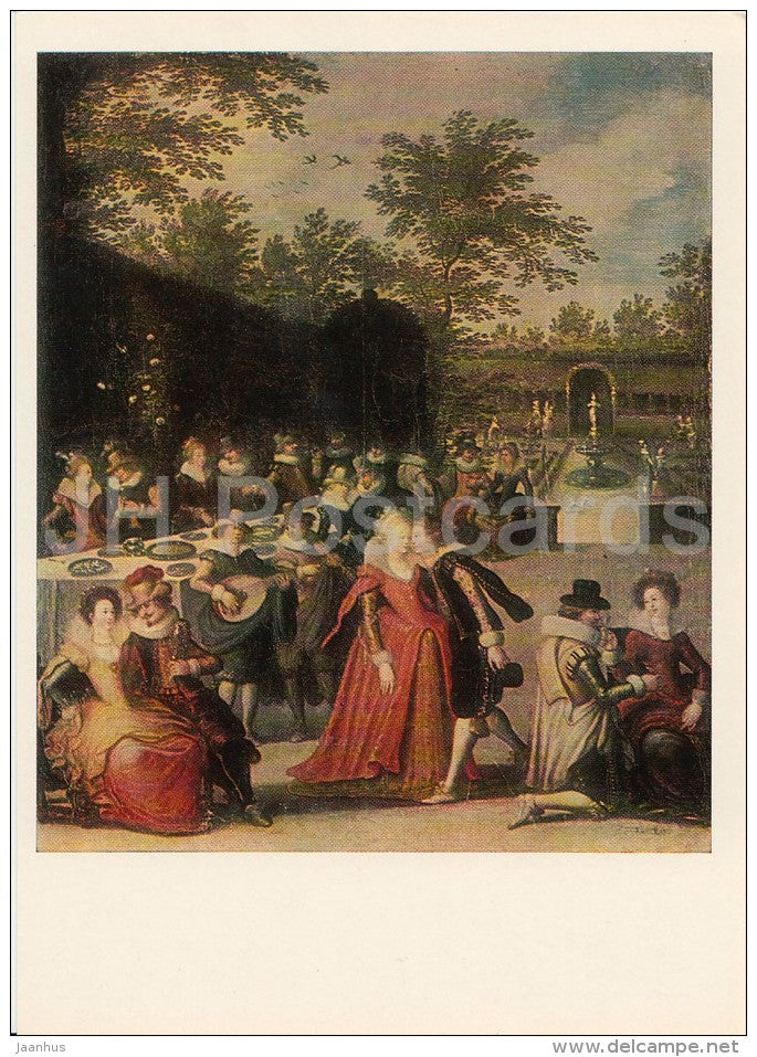 painting by Louis de Caullery - Allegory of the Five Senses - Flemish art - Russia USSR - 1986 - unused - JH Postcards
