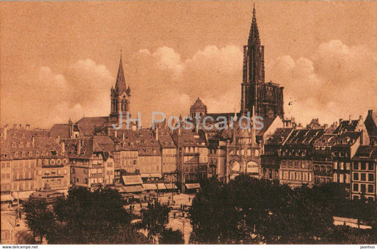 Strassburg - Strasbourg - Kleberplatz - Place Kleber - old postcard - France - unused - JH Postcards