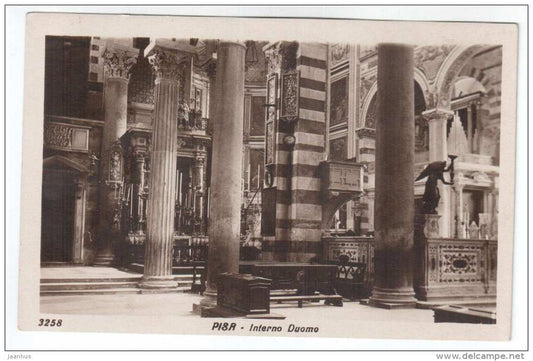 Interno Duomo - Pisa - inside the cathedral - 3258 - Edizioni Fratelli Diena - old postcard - Italy - unused - JH Postcards