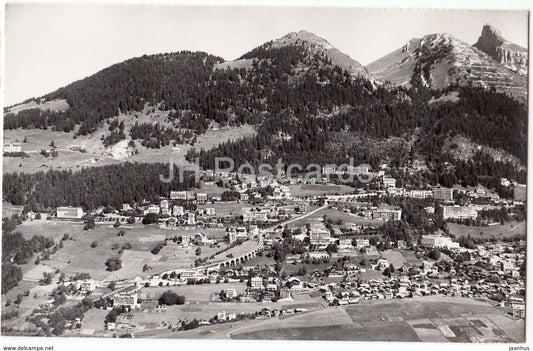 Leysin et la Tour d'Ai vus d'avion - 742 - Switzerland - 1958 - used - JH Postcards