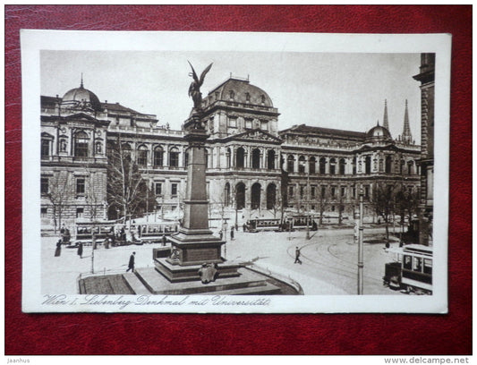 Lienbenberg Denkmal mit Universität - university - Wien - old postcard - Austria - unused - JH Postcards