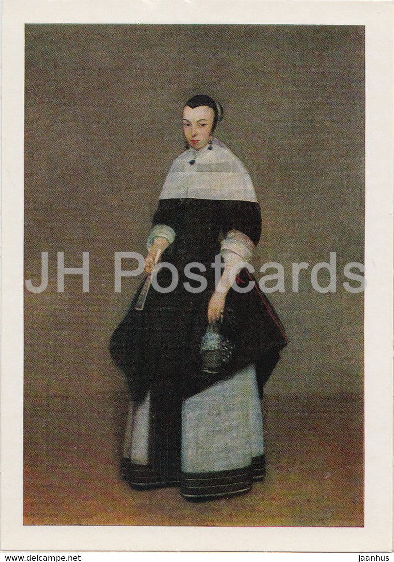 painting by Gerard ter Borch - Portrait of a Madame - Dutch art - 1982 - Russia USSR - unused - JH Postcards