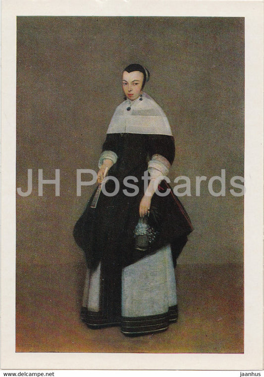 painting by Gerard ter Borch - Portrait of a Madame - Dutch art - 1982 - Russia USSR - unused - JH Postcards