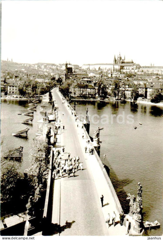 Praha - Prague - Charles Bridge and Prague Castle - 1968 - Czech Republic - Czechoslovakia - used - JH Postcards