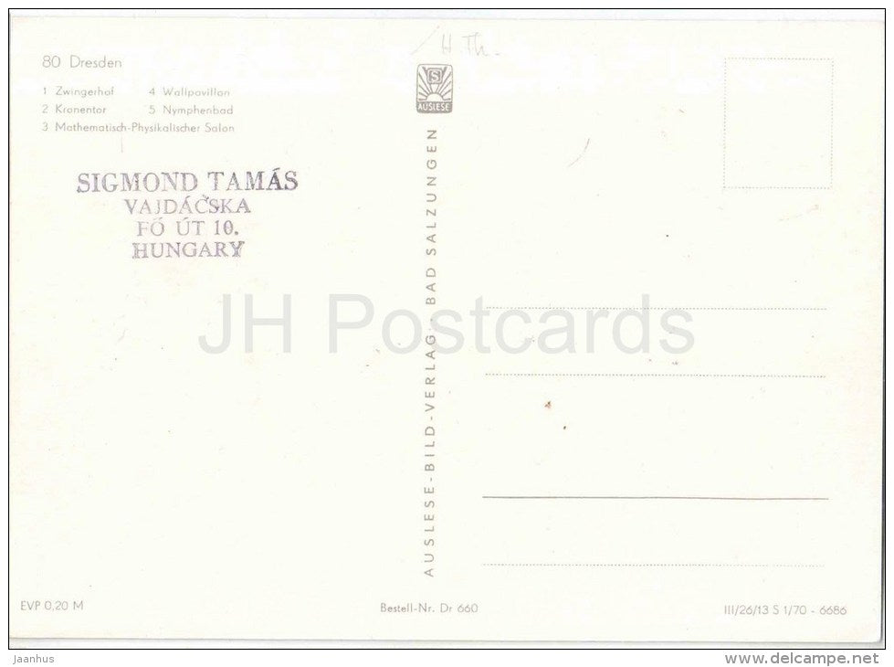 Der Dresdener Zwinger - Zwingerhof - Kronentor - Nymphenbad - Dresden - 80 - Germany - DDR - unused - JH Postcards