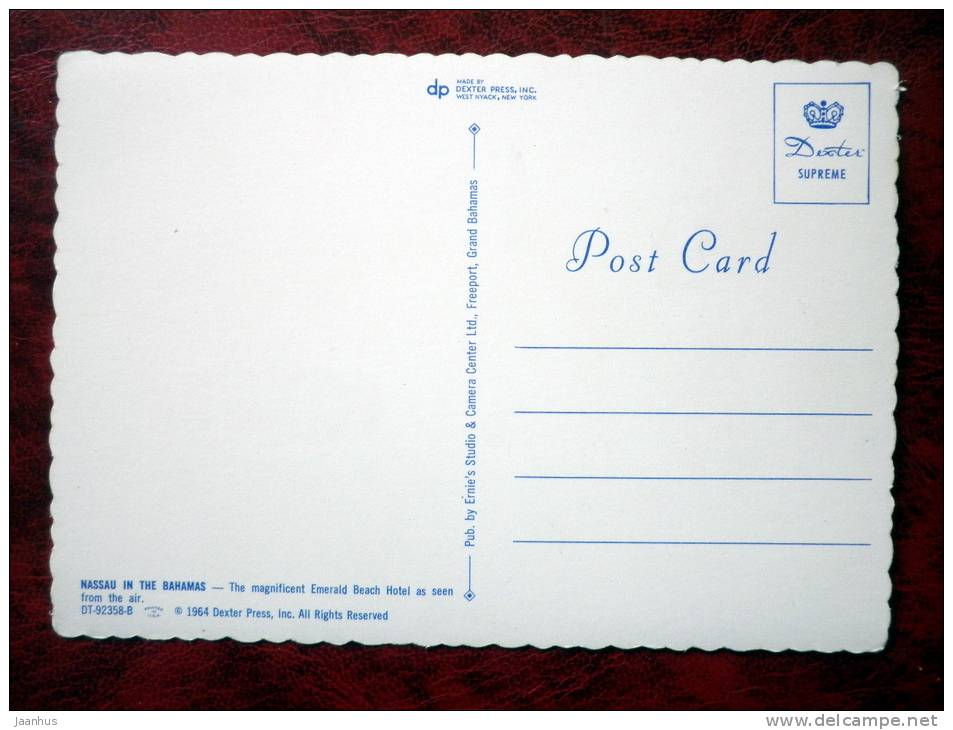Nassau in the Bahamas - Emerald Beach Hotel - 1964 - Bahamas - unused - JH Postcards