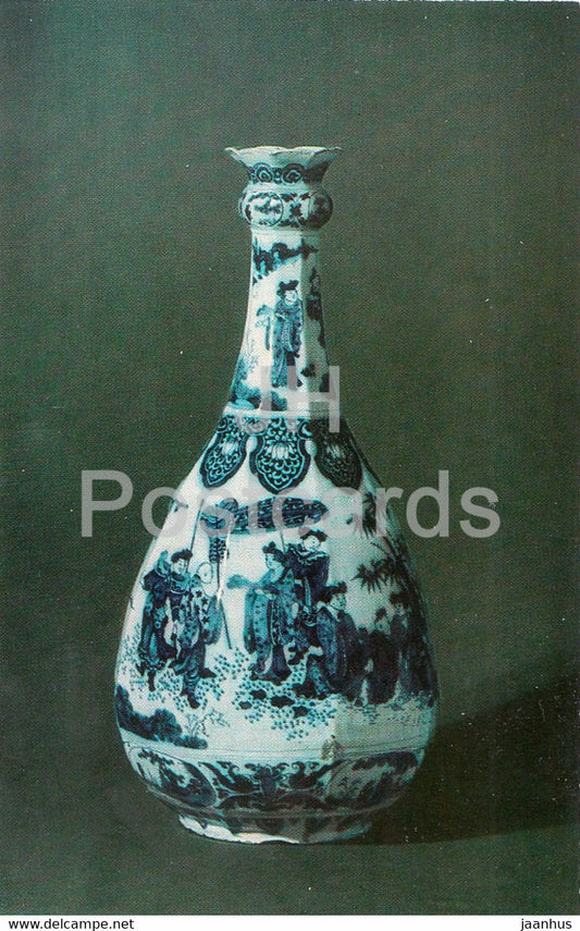 Vase with scenes of Chinese life by Samuel van Eenhoorn - 1 - Faience - Delftware - 1974 - Russia USSR - unused - JH Postcards