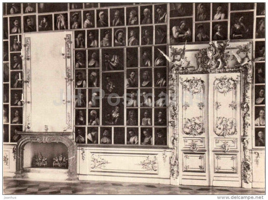 Large Palace , Portrait-Hall - Petrodvorets - restoration - large format postcard - 1966 - Russia USSR - unused - JH Postcards