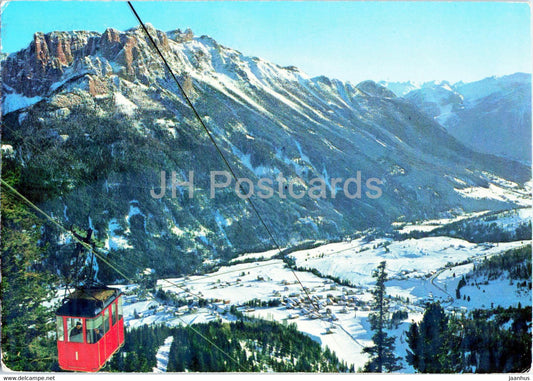 Vigo di Fassa - Ciampedie - Gruppo dei Monzoni - cable car - 1977 - Italy - used - JH Postcards