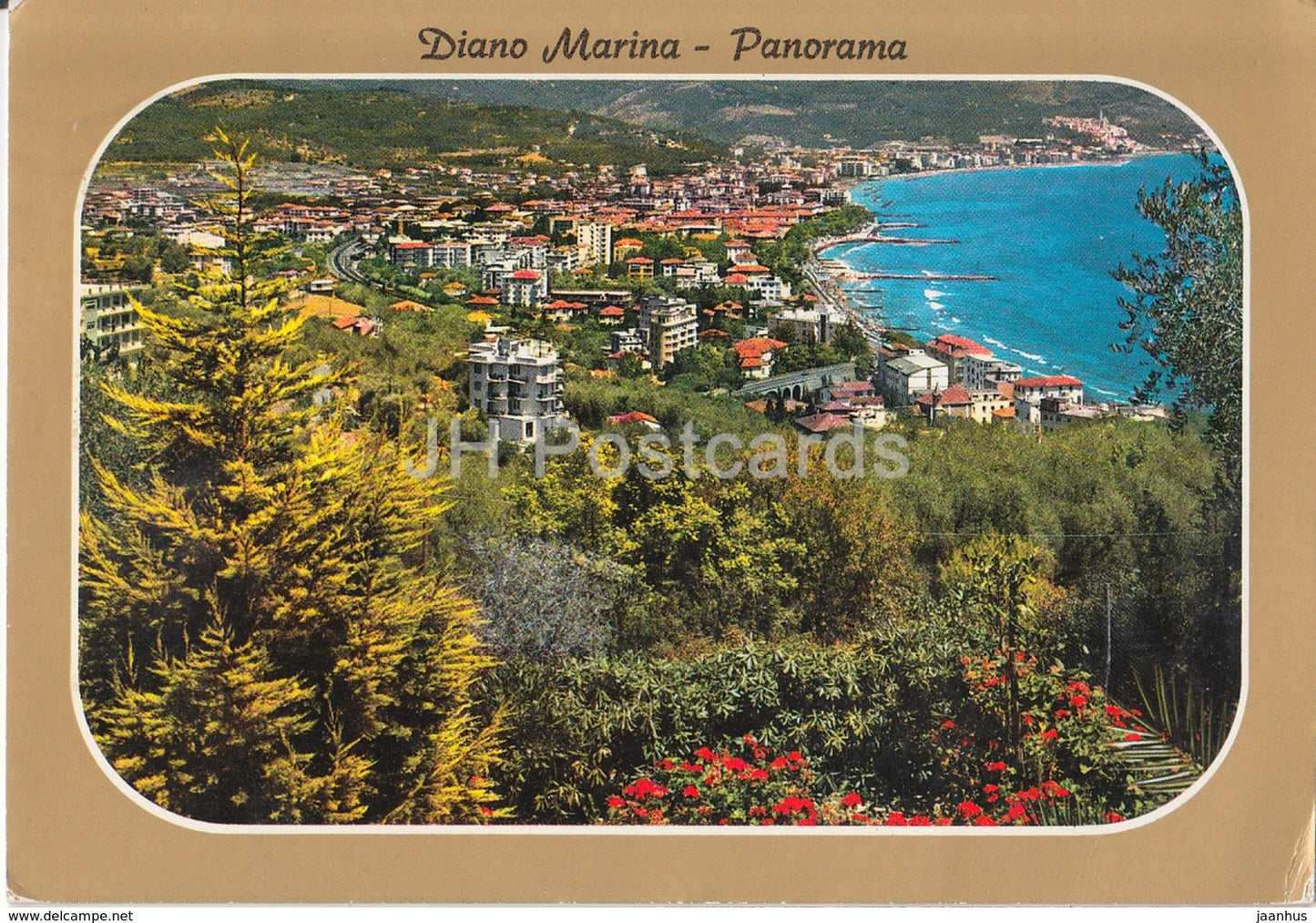 Riviera dei Fiori - Diano Marina - panorama dalle Alture di Capo Berta - panoram from hills - Italy - 1981 - used - JH Postcards